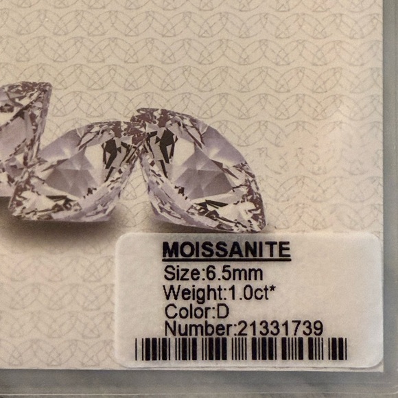 Moissanite Brilliant Round 6.5mm 1.0ct Weight 925 Sterling Silver Necklace GRA - Picture 6 of 16